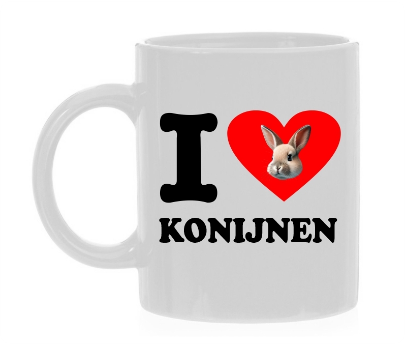 Mok voor konijnenliefhebber ik hou van konijnen