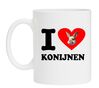 Mok voor konijnenliefhebber ik hou van konijnen
