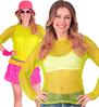 foto 2 Neon power dames shirt lange mouw in het geel festival disco en themafeest musthave