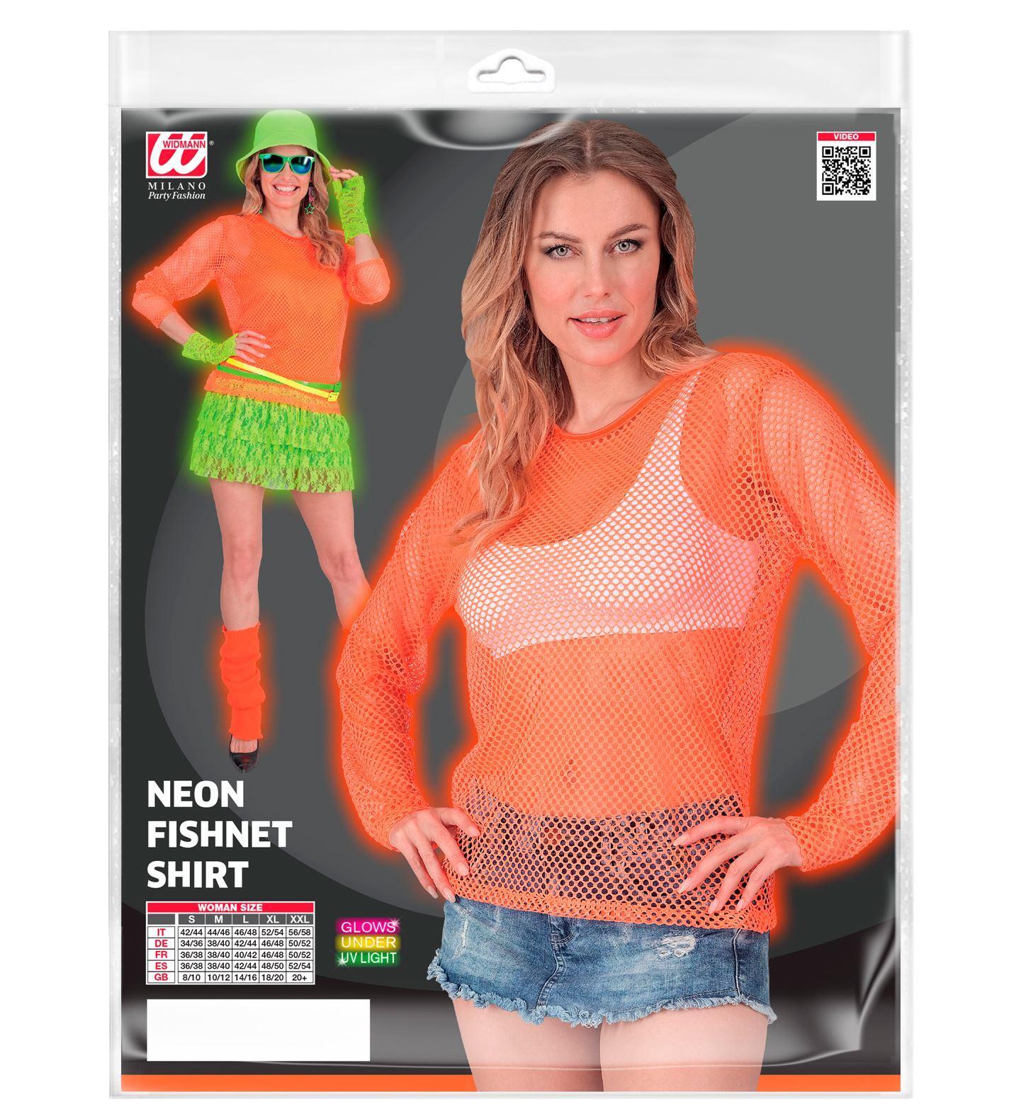 Net shirt neon oranje