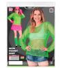 Opvallend neon groen net shirt dames lange mouw party essential