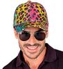 Pailletten cap regenboogkleuren met print luipaard voor disco en bling bling party’s