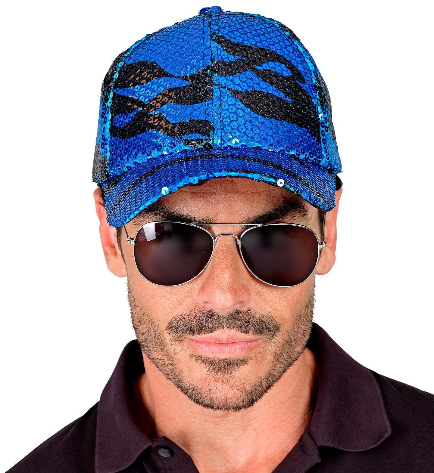 Pailletten pet blauwe golven