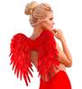 Rode veren vleugels opvouwbaar 50 x 50 cm perfect voor festivals carnaval en themafeesten