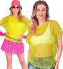 foto 4 Shine bright dance all night het neon gele visnet shirt met korte mouw dames