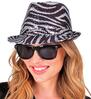 foto 2 Shiny safari fedora hoed met pailletten in zebra stijl