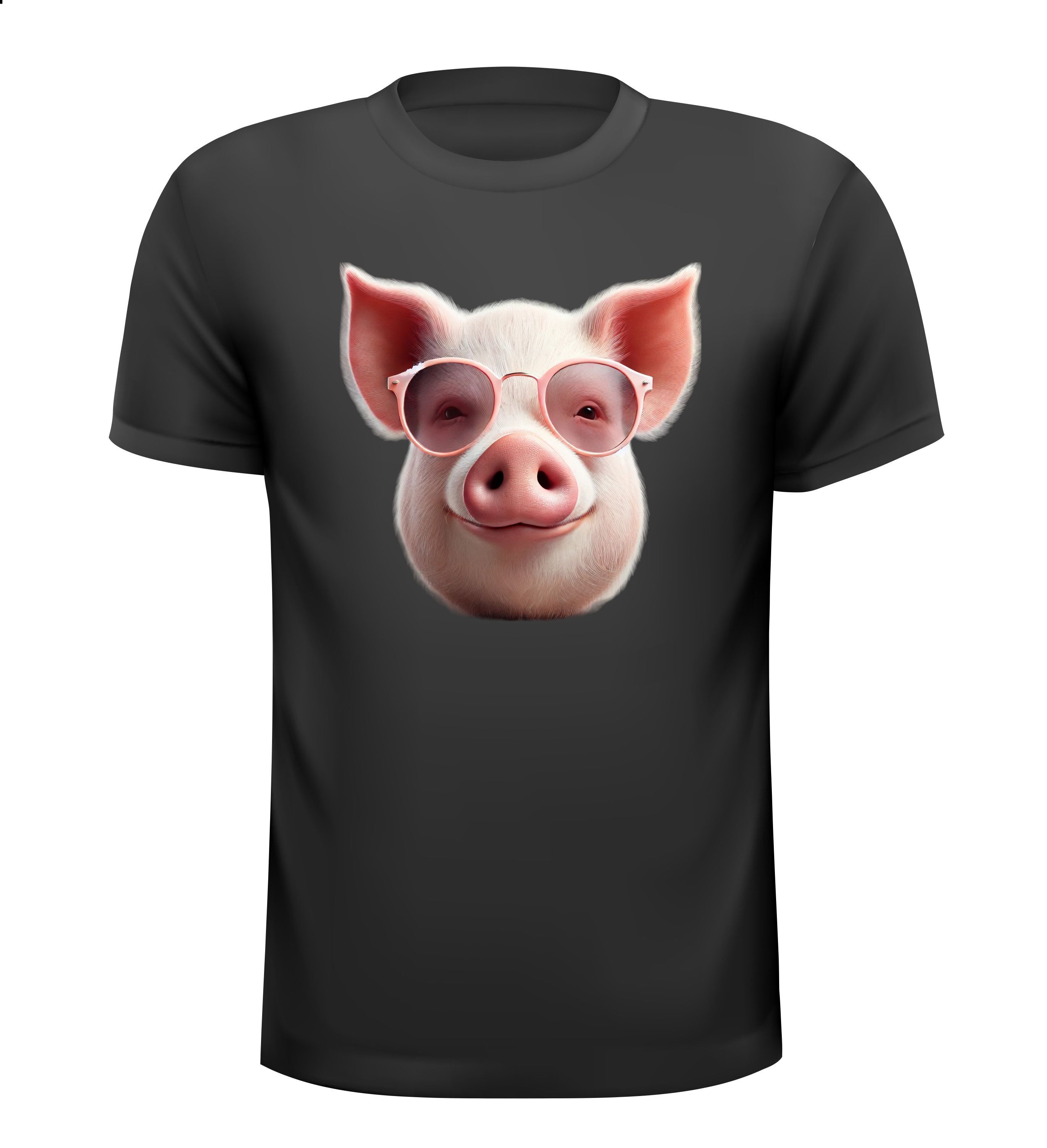 T-shirt met varken opdruk