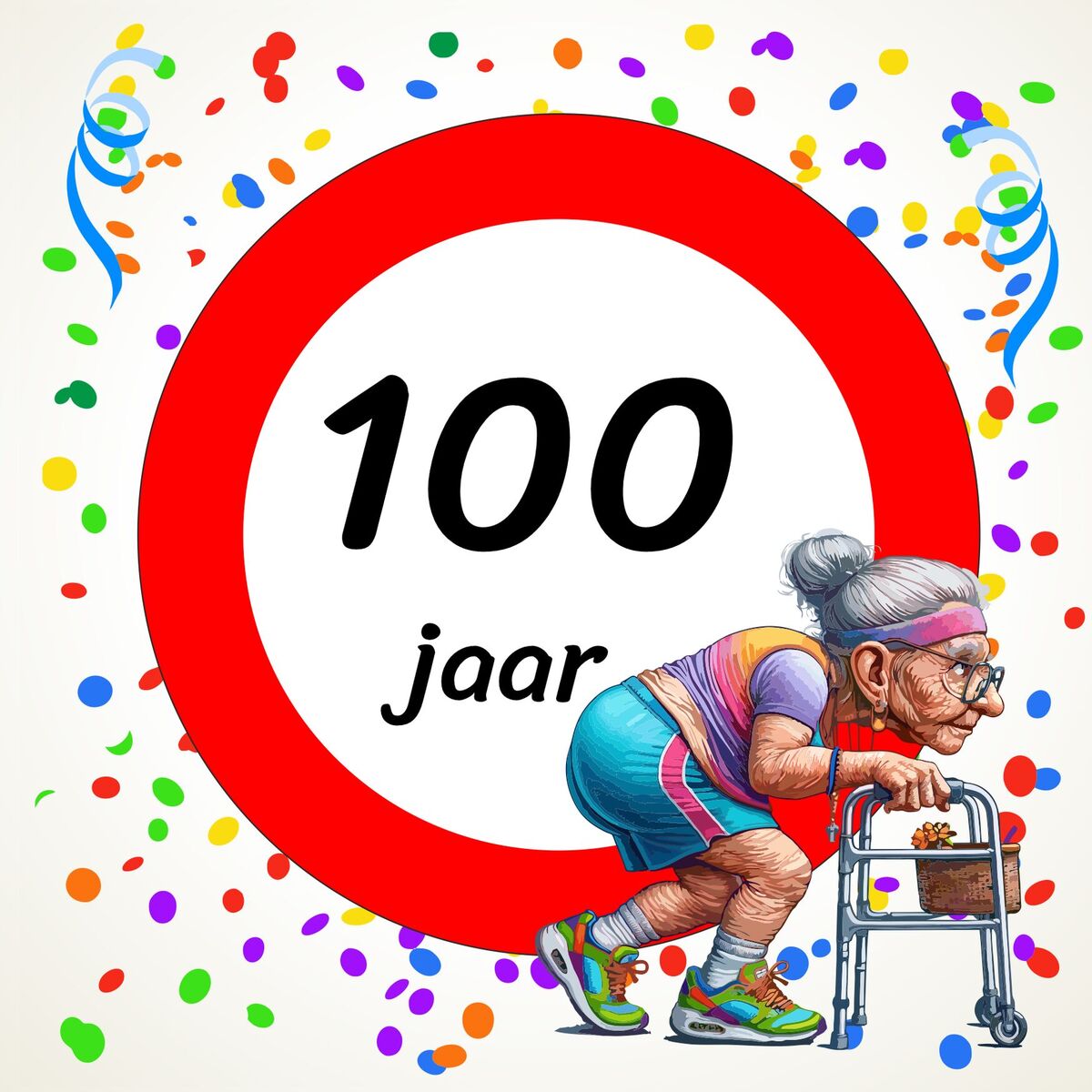 Tegeltje voor een vrouw die 100 wordt! Een leuk kado!
