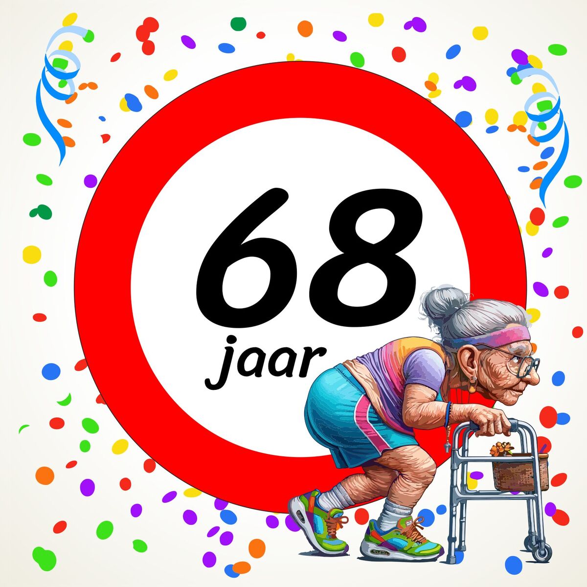 Tegeltje voor een vrouw die 68 wordt! Een leuk kado!