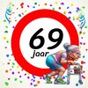 Tegeltje voor een vrouw die 69 wordt! Een leuk kado!