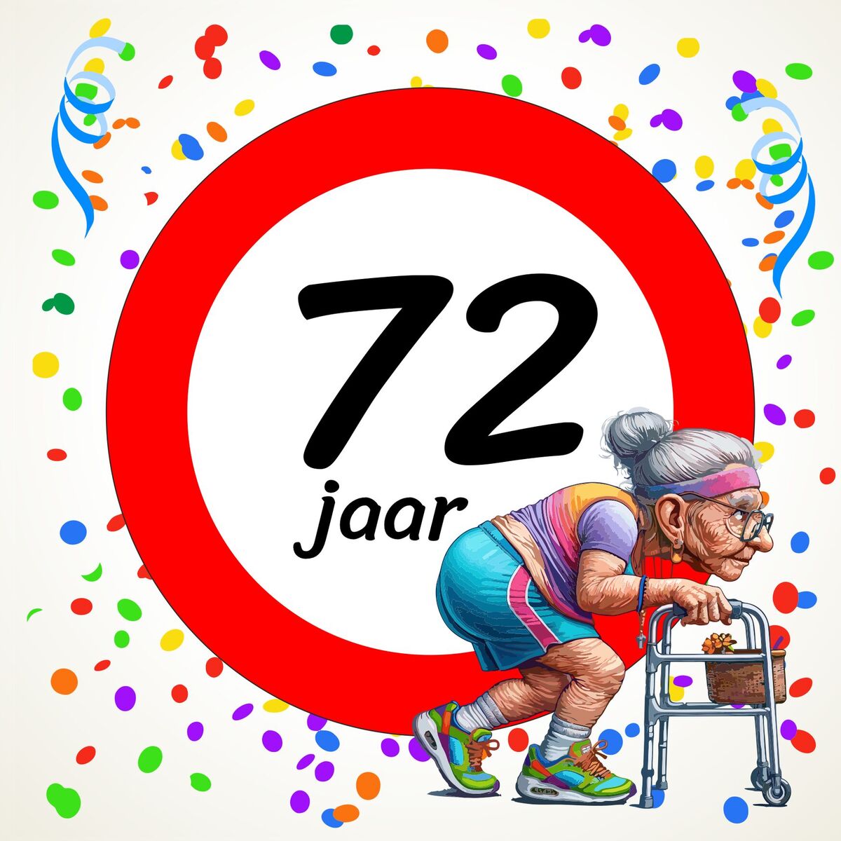 Tegeltje voor een vrouw die 72 wordt! Een leuk kado!