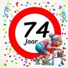 Tegeltje voor een vrouw die 74 wordt! Een leuk kado!