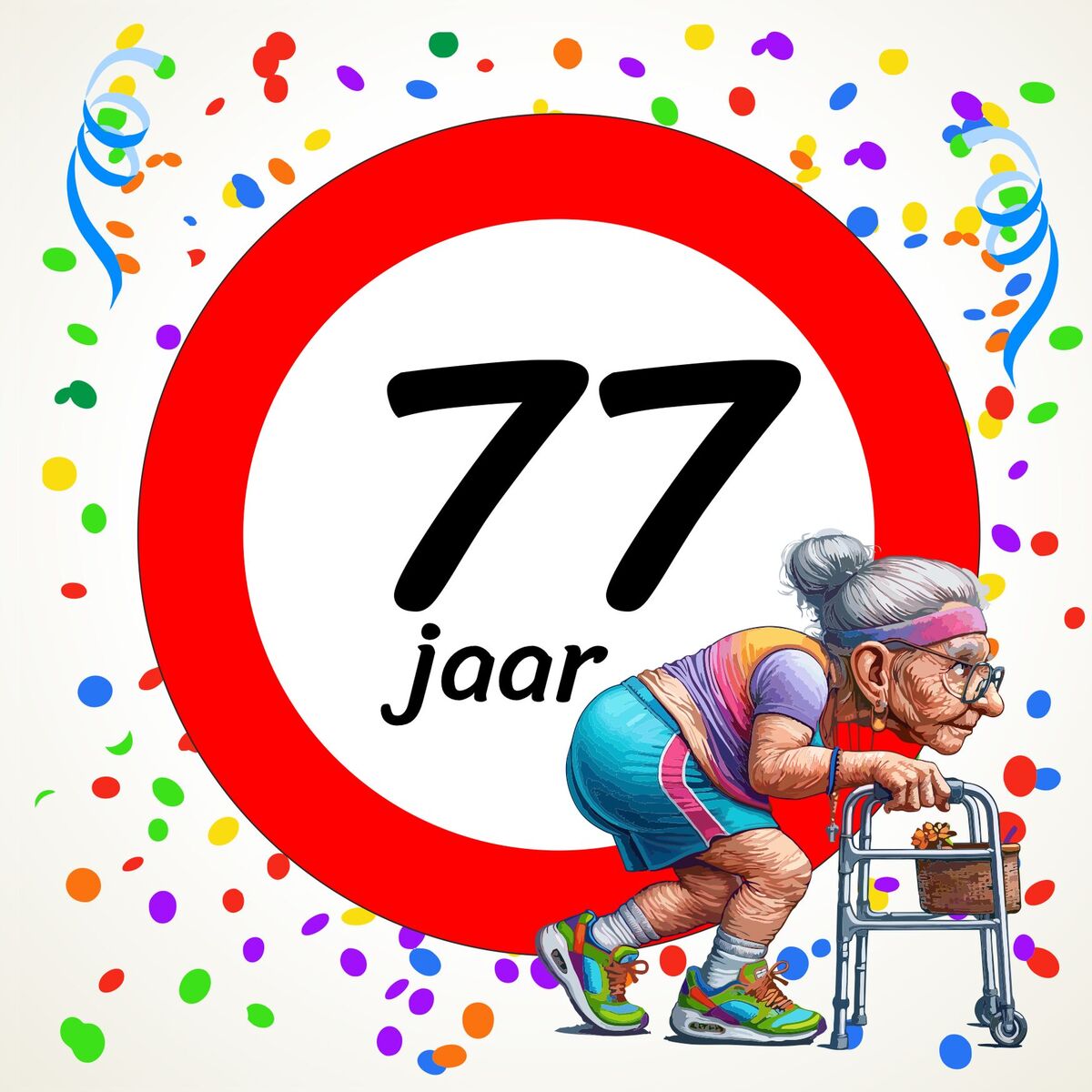 Tegeltje voor een vrouw die 77 wordt! Een leuk kado!