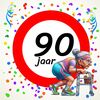 Tegeltje voor een vrouw die 90 wordt! Een leuk kado!