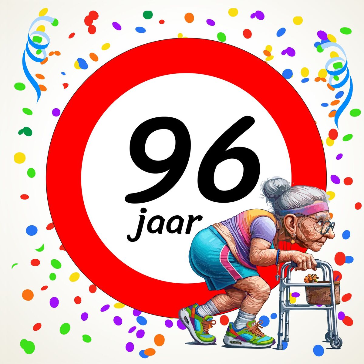 Tegeltje voor een vrouw die 96 wordt! Een leuk kado!