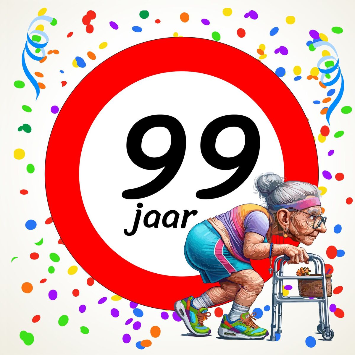 Tegeltje voor een vrouw die 99 wordt! Een leuk kado!