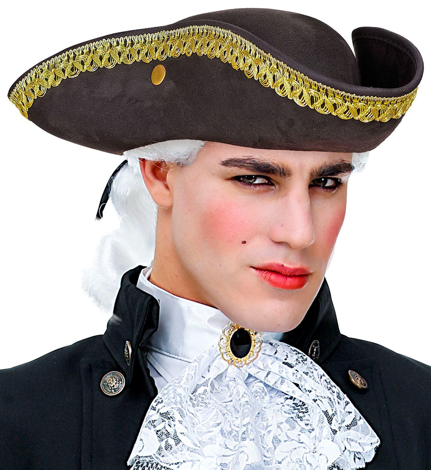 Tricorn suede look zwart
