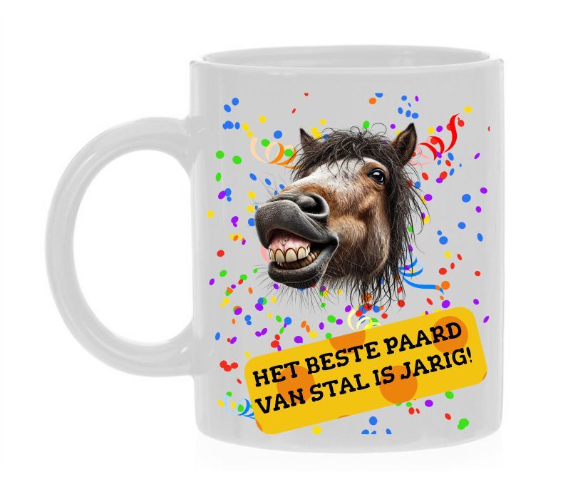 Verjaardags mok paarden! Het beste paard van stal is jarig