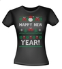 foto 2 Shirtje met foute kerst opdruk Happy New Year