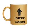 Gouden glitter mok voor de leukste muziekkant
