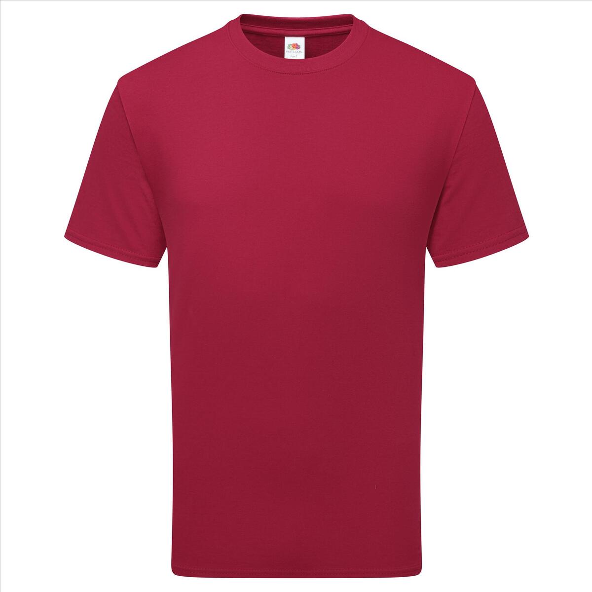 Shirtje voor hem cranberry Fruit of the Loom Pure Cotton