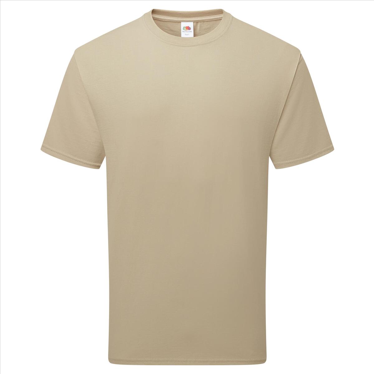 Shirtje voor hem desert sand Fruit of the Loom Pure Cotton