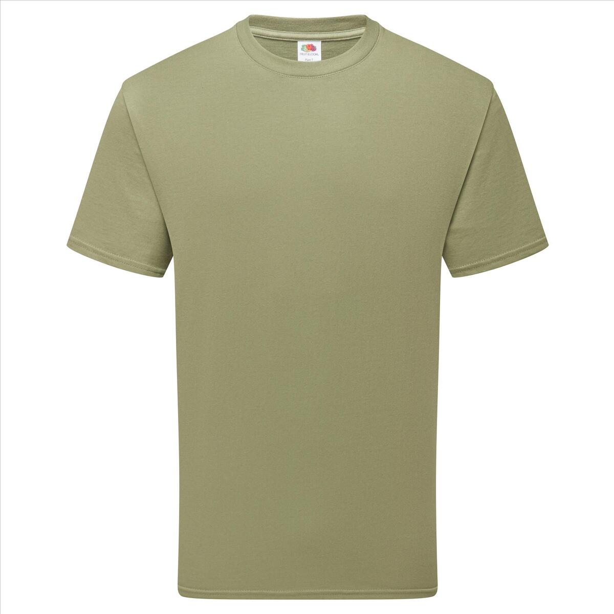 Shirtje voor hem klassieke olijf Fruit of the Loom Pure Cotton