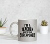 foto 2 I'm a teacher superpower zilver glitter mok
