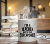 foto 4 I'm a teacher superpower zilver glitter mok