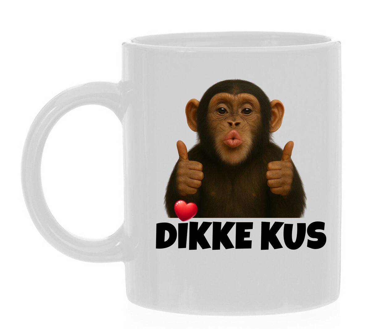 Mok dikke kus met aap print