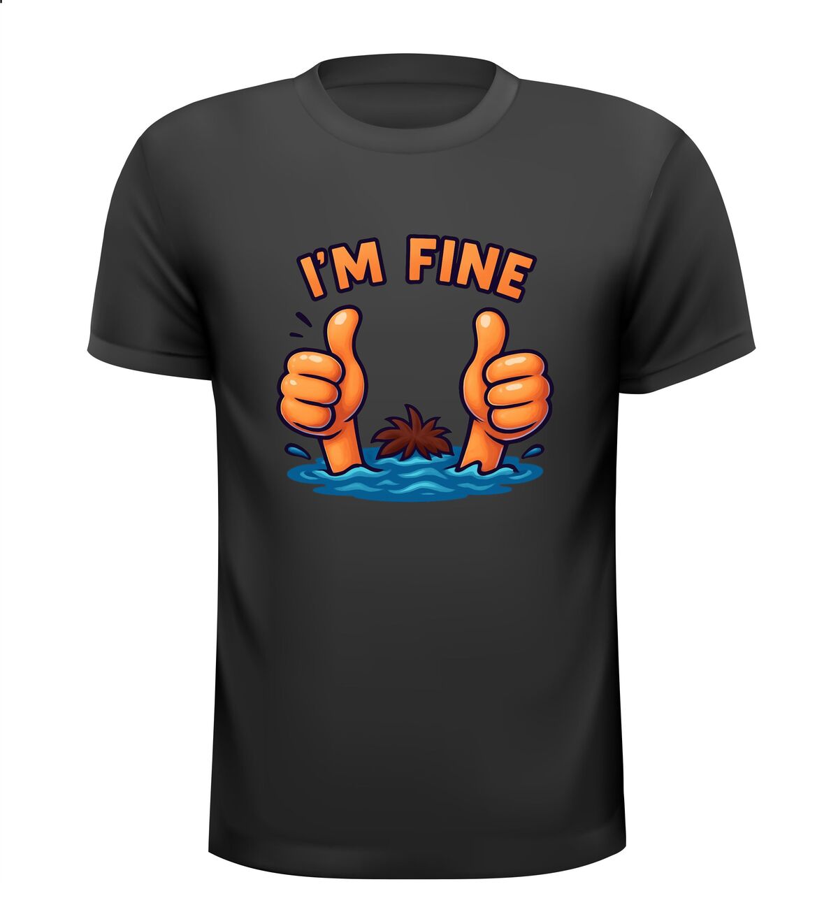 Shirtje grappig i'm fine dikke duimp omhoog zwemmen