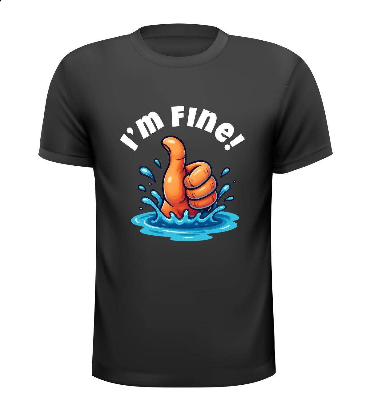 Shirtje i'm fine ik ben ok grappig waterpret 