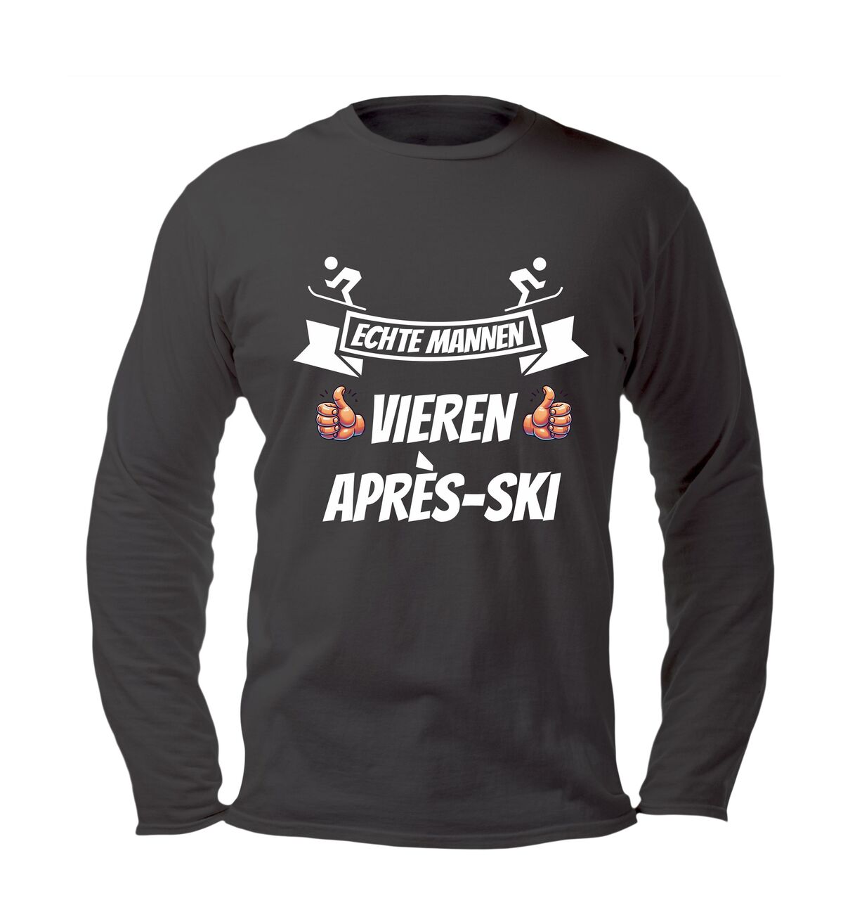Après-ski longsleeve  heren shirt met tekst echte Mannen vieren après-ski