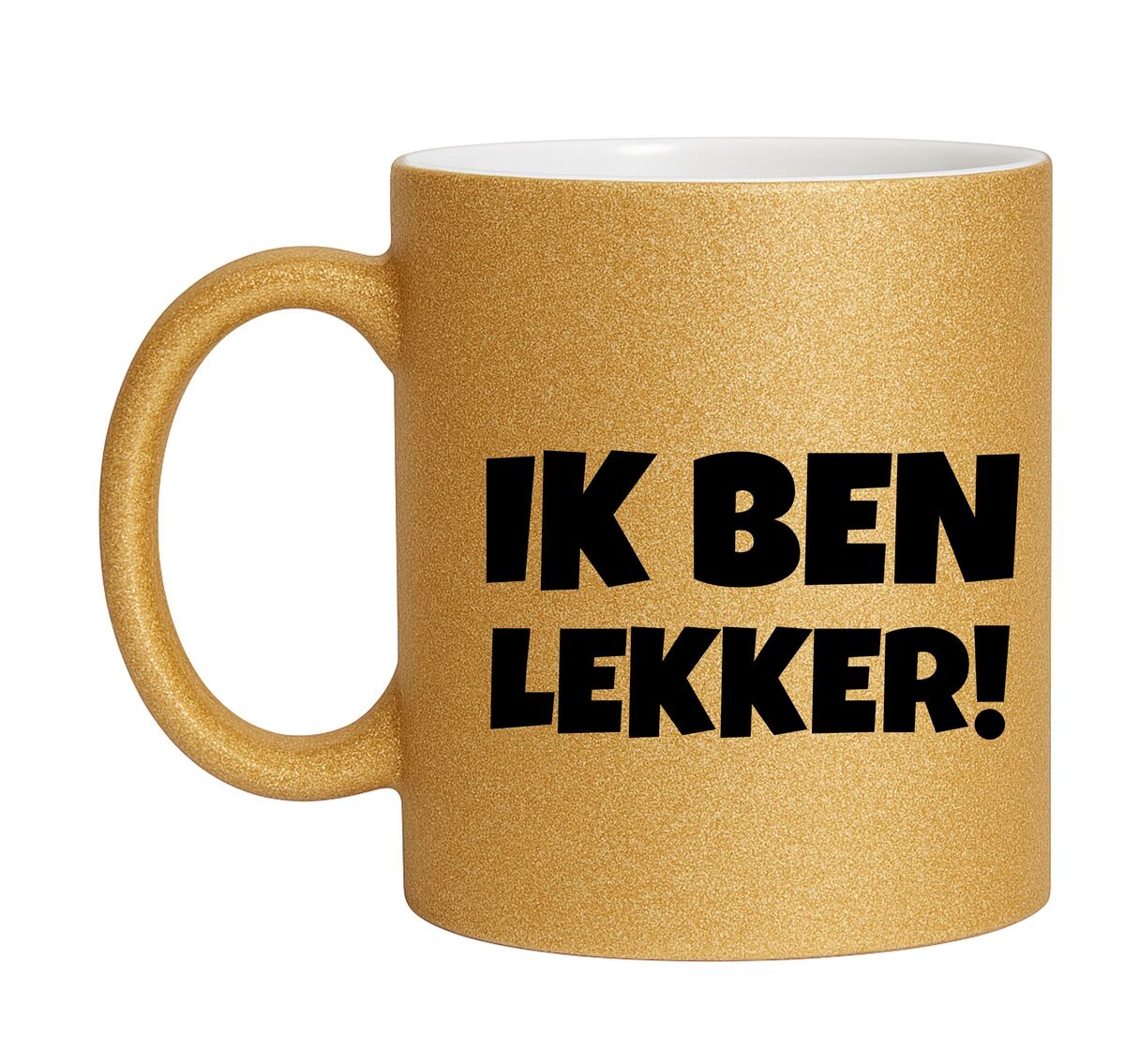 Grappige gouden glitter mok ik ben lekker!