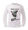 foto 4 Grappige unisex longsleeve met geit tekst vooruit met de geit