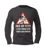 Pas op! Ik Kan Zomaar Over Tennis Praten unisex longsleeve met verkeersbordprint
