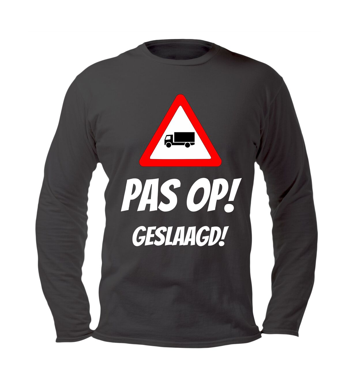 Truckers trots longsleeve unisex geslaagd voor vrachtwagenrijbewijs