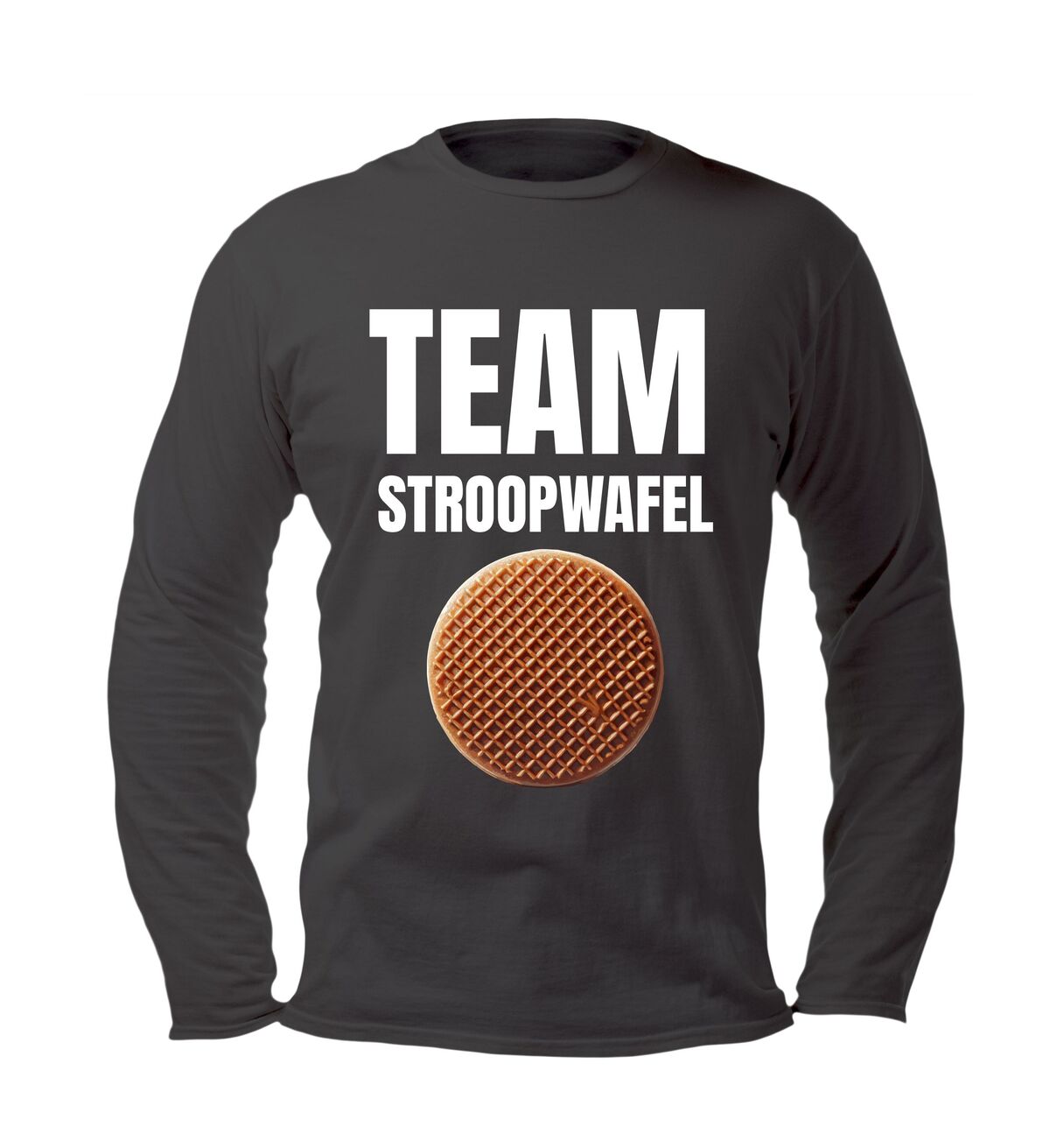 Unisex longsleeve met stroopwafel print team stroopwafel
