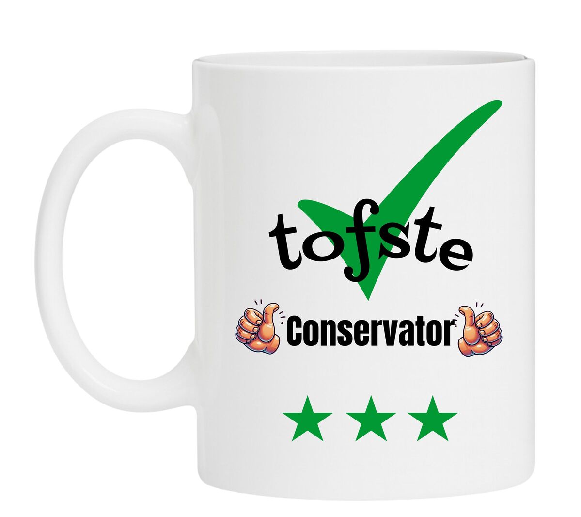 Een Koffiemok speciaal voor de tofste Conservator