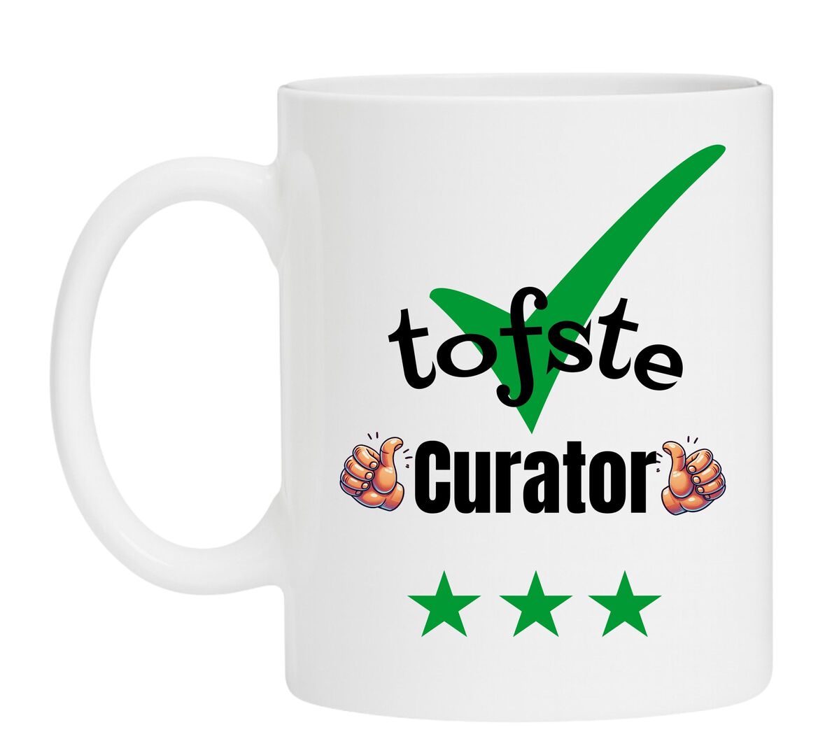 Een Koffiemok speciaal voor de tofste Curator