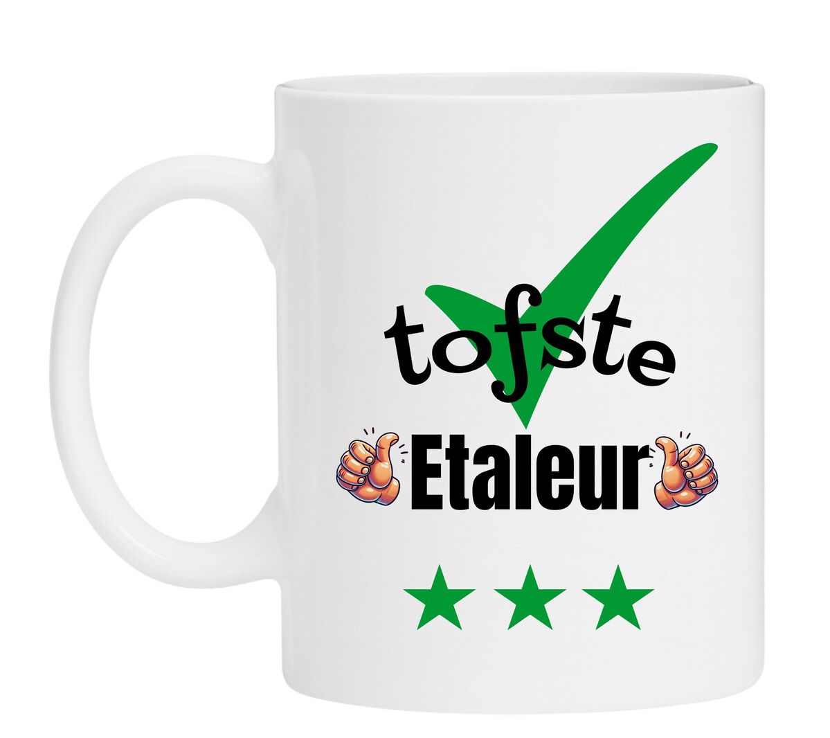 Een Koffiemok speciaal voor de tofste Etaleur