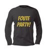 Foute party longsleeve shinen in glitter goud