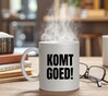 foto 4 Glitter mok komt goed zilver met een stralende boodschap