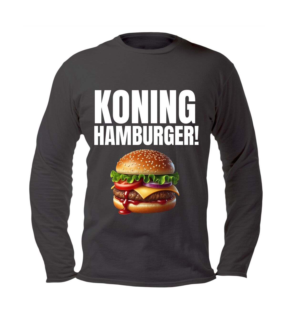 Longsleeve unisex koning hamburger must-have voor hamburgerfans