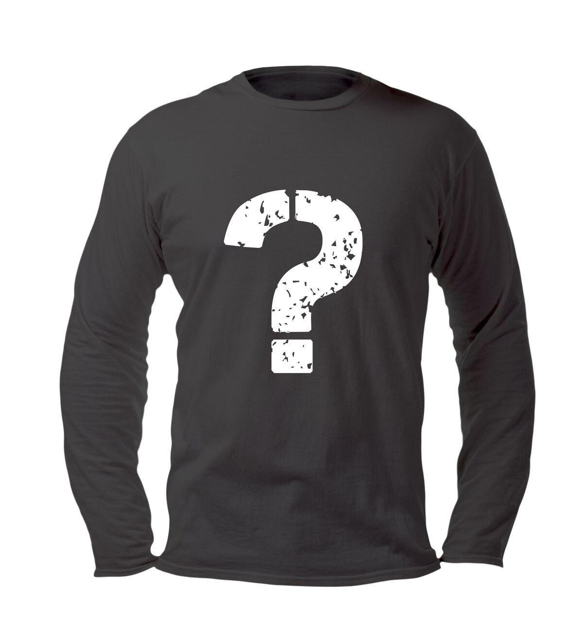 Mystery unisex longsleeve met iconisch vraagteken vintage design