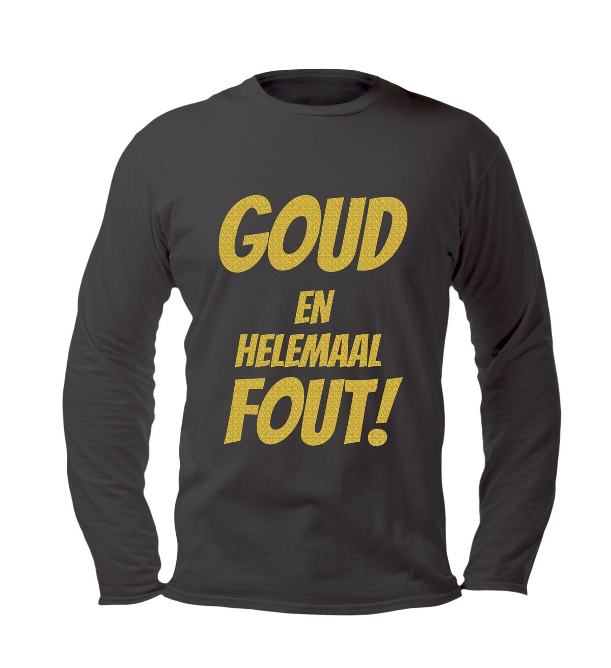 Party proof longsleeve  goud en helemaal fout met glitters