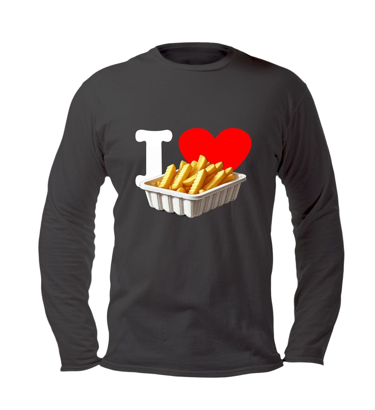 Unisex longsleeve i love friet perfect voor patat fans