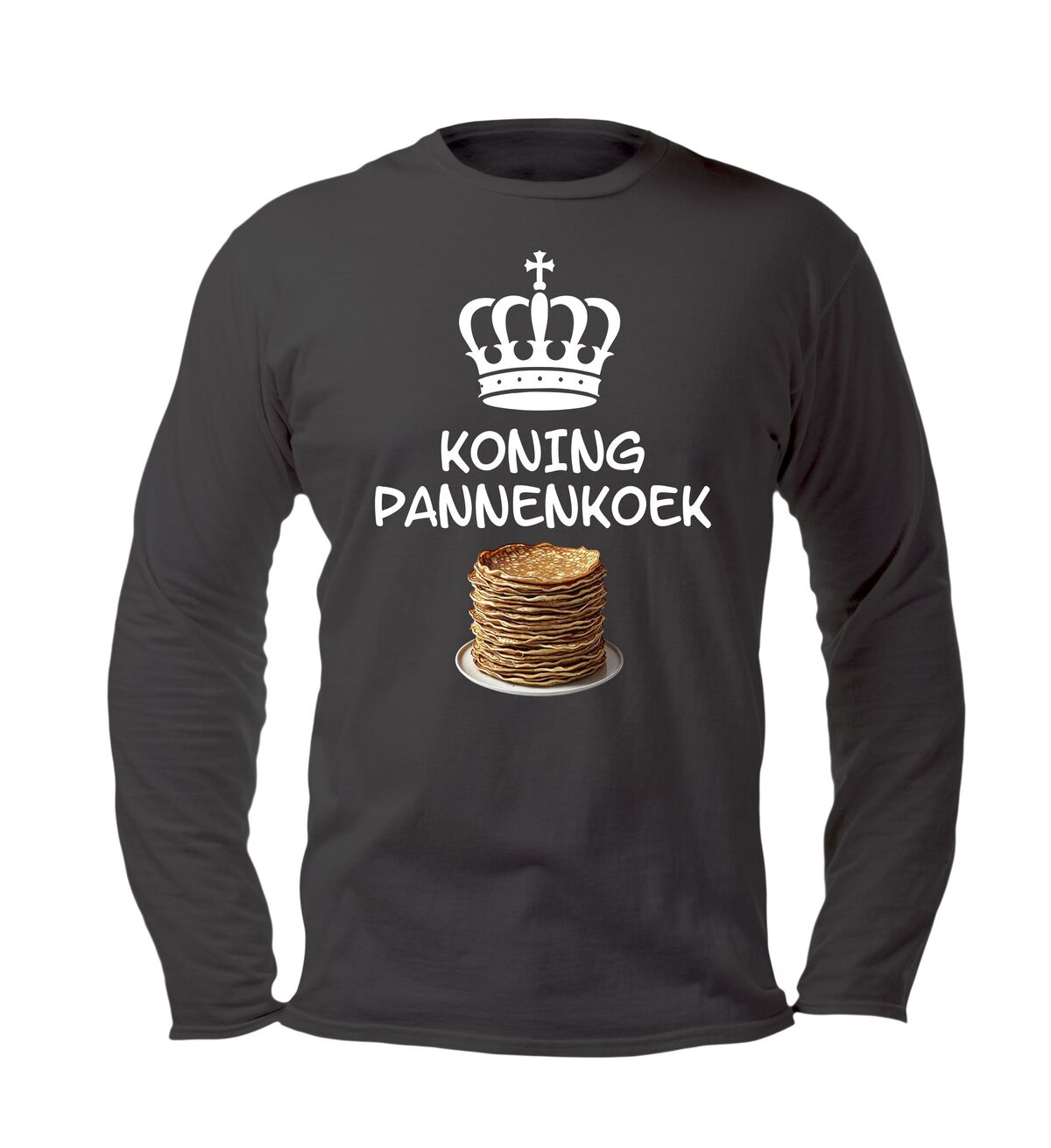 Unisex longsleeve koning pannenkoek voor de echte pancake-lover