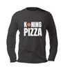 Unisex longsleeve met tekst koning pizza en pizza print
