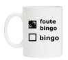 Witte koffiemok bingo tekst met foute bingo twist  perfect voor Cadeau tijdens bingo avonden